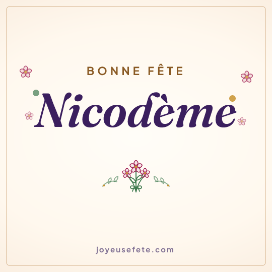 Image carrée « Bonne fête Nicodème » pour WhatsApp