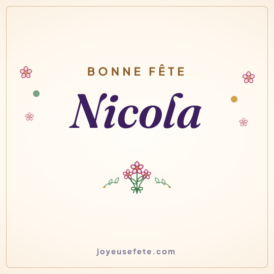 Image carrée « Bonne fête Nicola » pour WhatsApp