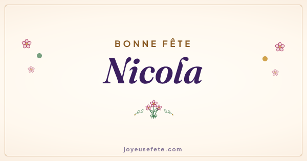 Image « Bonne fête Nicola » au format large
