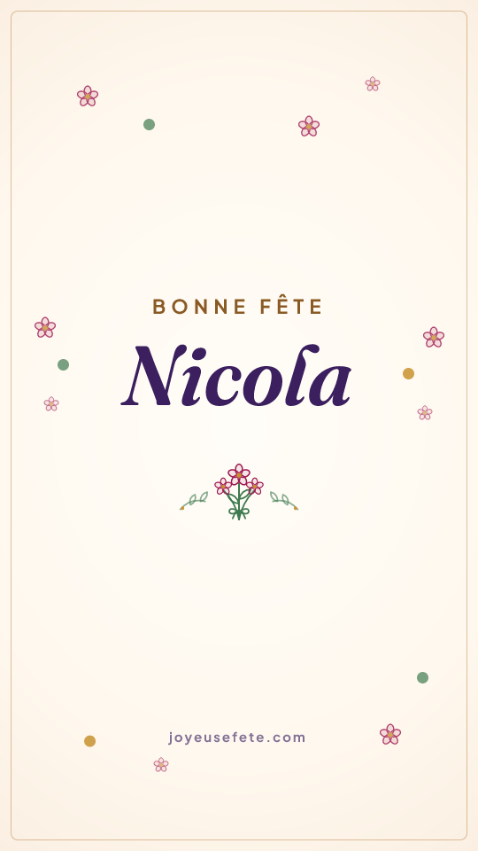 Image « Bonne fête Nicola » au format story
