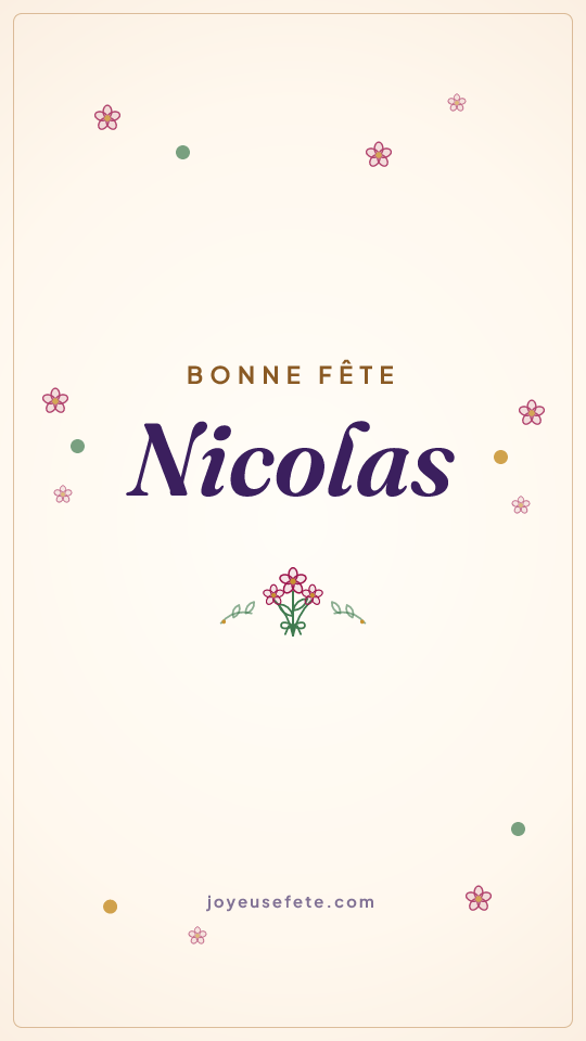 Image « Bonne fête Nicolas » au format story