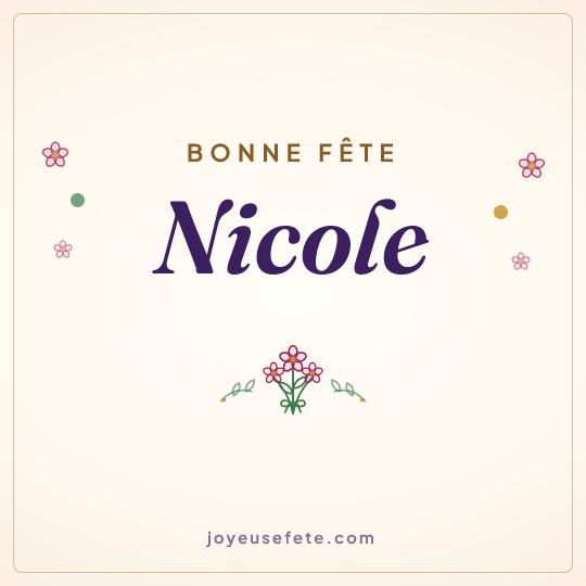 Image carrée « Bonne fête Nicole » pour WhatsApp