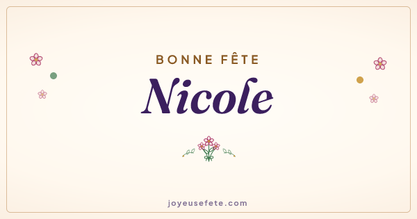 Image « Bonne fête Nicole » au format large