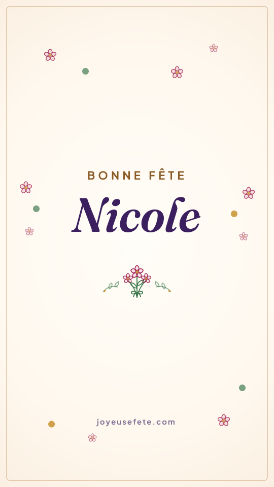 Image « Bonne fête Nicole » au format story