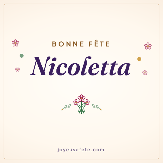 Image carrée « Bonne fête Nicoletta » pour WhatsApp