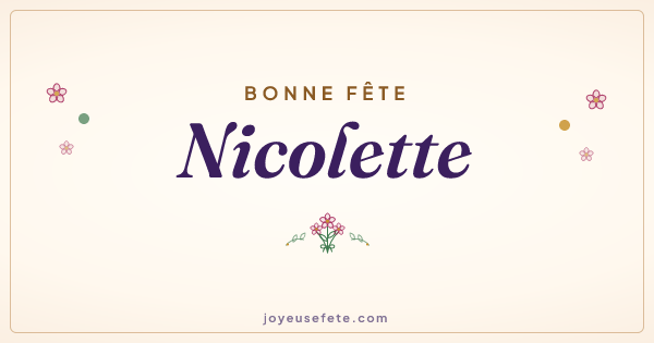 Image « Bonne fête Nicolette » au format large