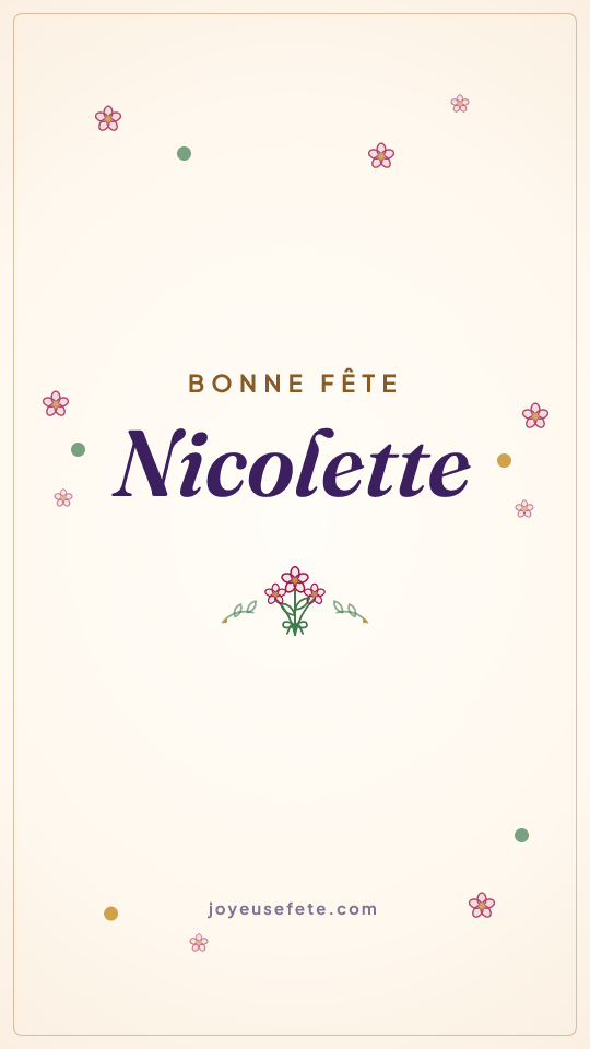 Image « Bonne fête Nicolette » au format story