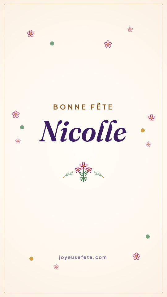 Image « Bonne fête Nicolle » au format story