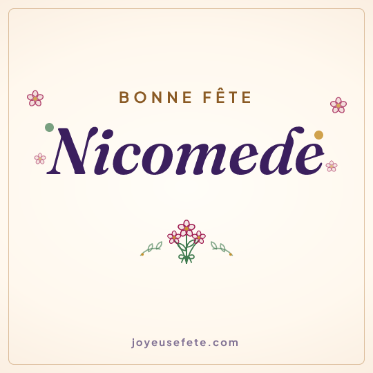 Image carrée « Bonne fête Nicomede » pour WhatsApp
