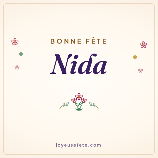 Image carrée « Bonne fête Nida » pour WhatsApp