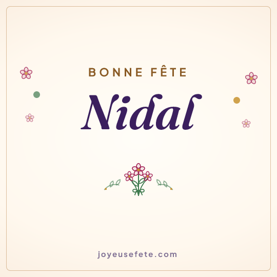Image carrée « Bonne fête Nidal » pour WhatsApp