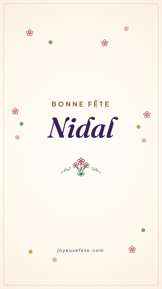 Image « Bonne fête Nidal » au format story