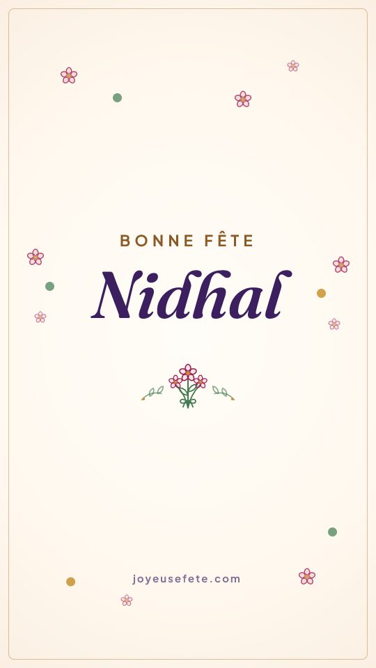 Image « Bonne fête Nidhal » au format story