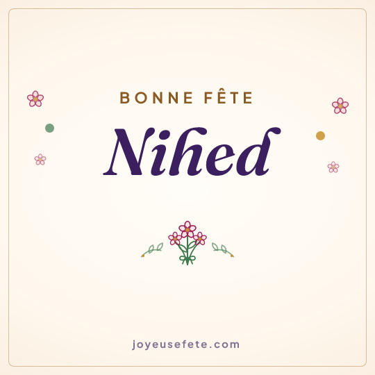 Image carrée « Bonne fête Nihed » pour WhatsApp