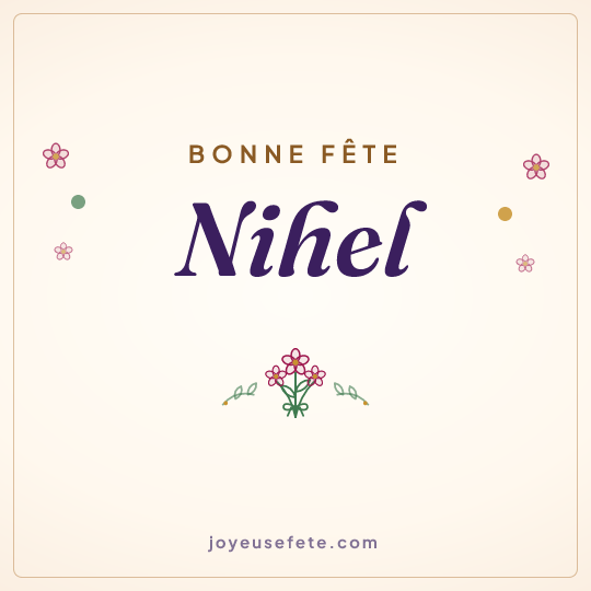 Image carrée « Bonne fête Nihel » pour WhatsApp