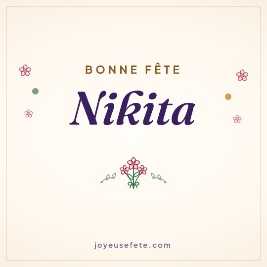 Image carrée « Bonne fête Nikita » pour WhatsApp