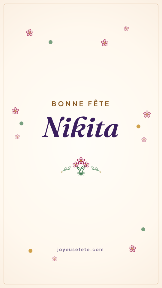 Image « Bonne fête Nikita » au format story
