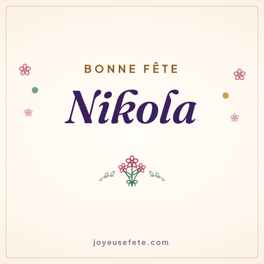 Image carrée « Bonne fête Nikola » pour WhatsApp