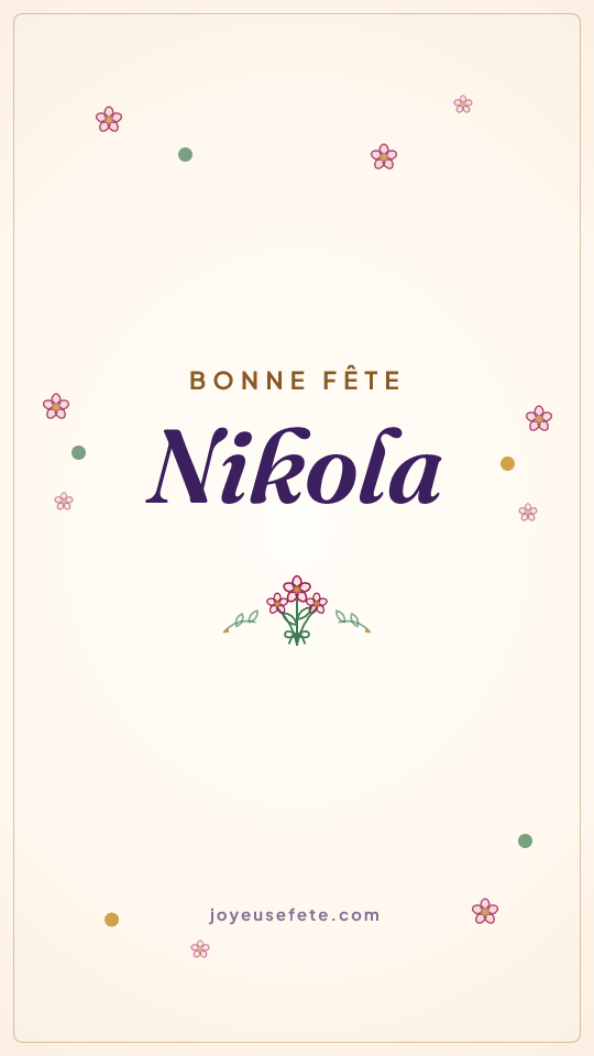 Image « Bonne fête Nikola » au format story