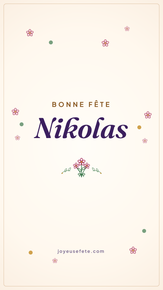 Image « Bonne fête Nikolas » au format story