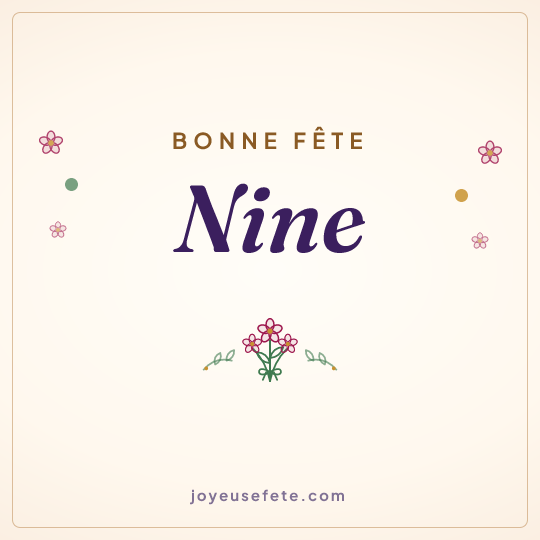 Image carrée « Bonne fête Nine » pour WhatsApp