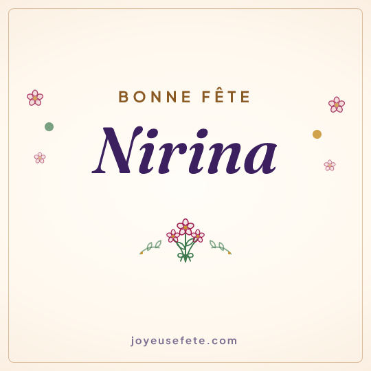 Image carrée « Bonne fête Nirina » pour WhatsApp