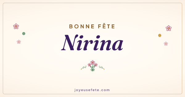 Image « Bonne fête Nirina » au format large