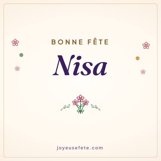 Image carrée « Bonne fête Nisa » pour WhatsApp