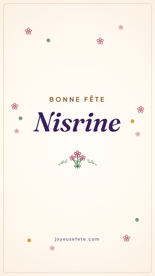 Image « Bonne fête Nisrine » au format story