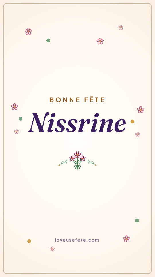 Image « Bonne fête Nissrine » au format story