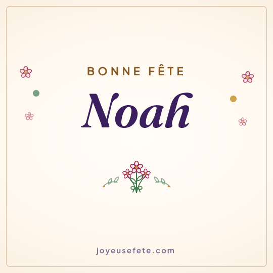 Image carrée « Bonne fête Noah » pour WhatsApp
