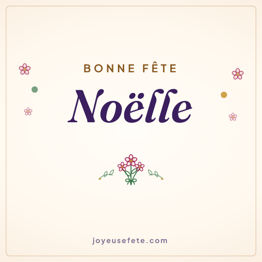 Image carrée « Bonne fête Noëlle » pour WhatsApp