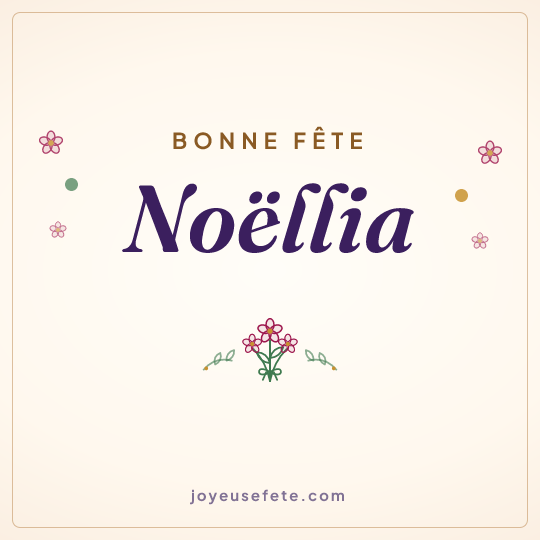 Image carrée « Bonne fête Noëllia » pour WhatsApp