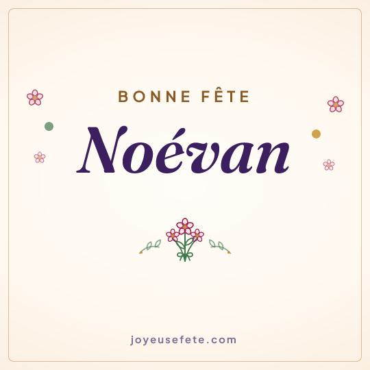 Image carrée « Bonne fête Noévan » pour WhatsApp