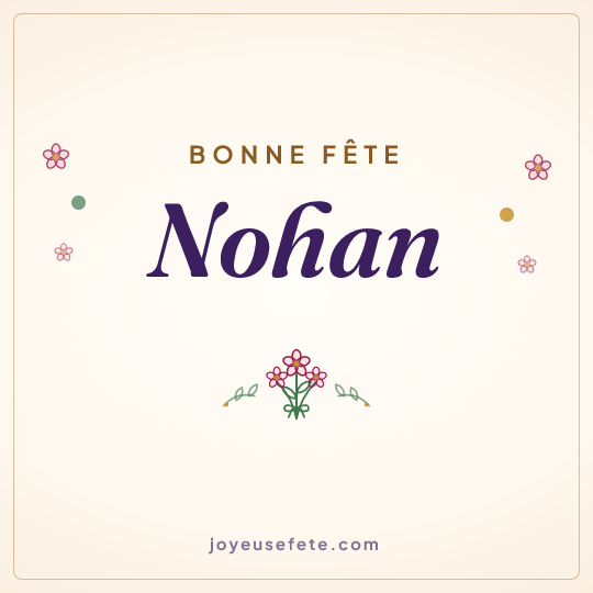 Image carrée « Bonne fête Nohan » pour WhatsApp