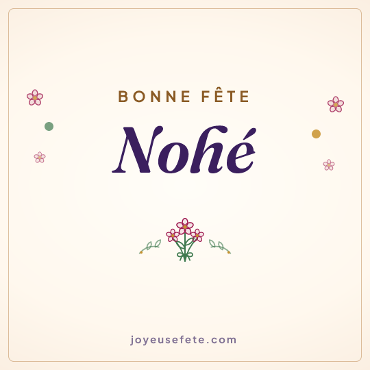 Image carrée « Bonne fête Nohé » pour WhatsApp