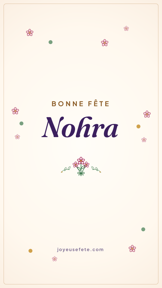 Image « Bonne fête Nohra » au format story