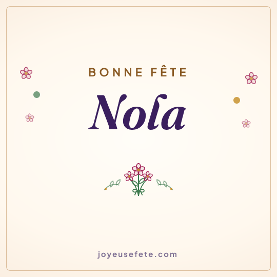 Image carrée « Bonne fête Nola » pour WhatsApp