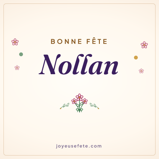 Image carrée « Bonne fête Nollan » pour WhatsApp