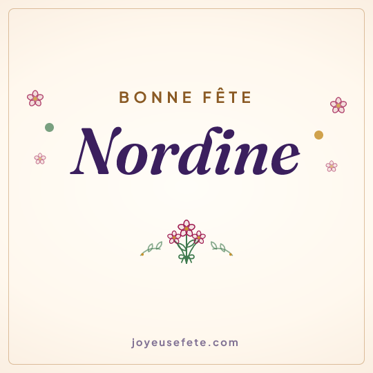 Image carrée « Bonne fête Nordine » pour WhatsApp