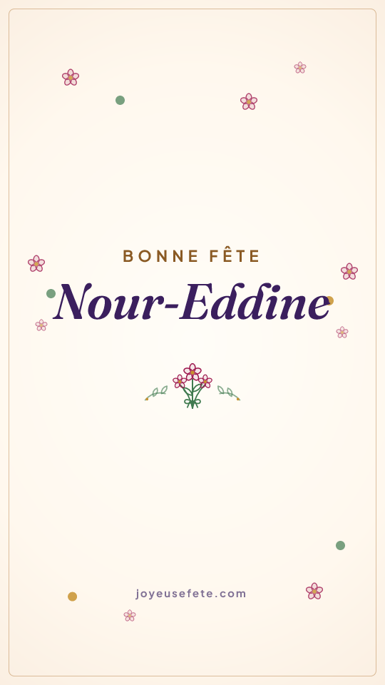 Image « Bonne fête Nour-Eddine » au format story