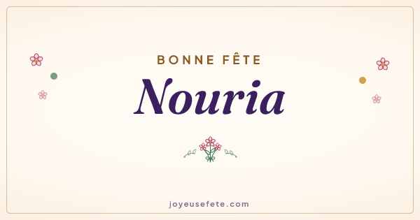 Image « Bonne fête Nouria » au format large