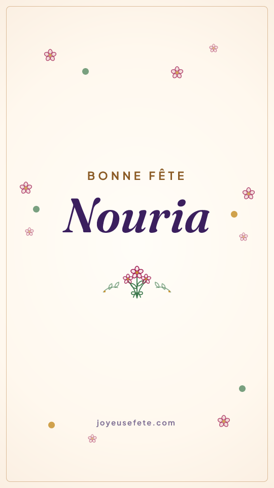 Image « Bonne fête Nouria » au format story