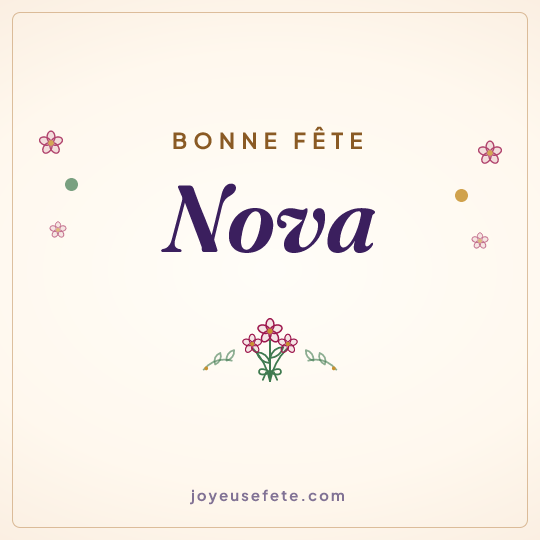 Image carrée « Bonne fête Nova » pour WhatsApp