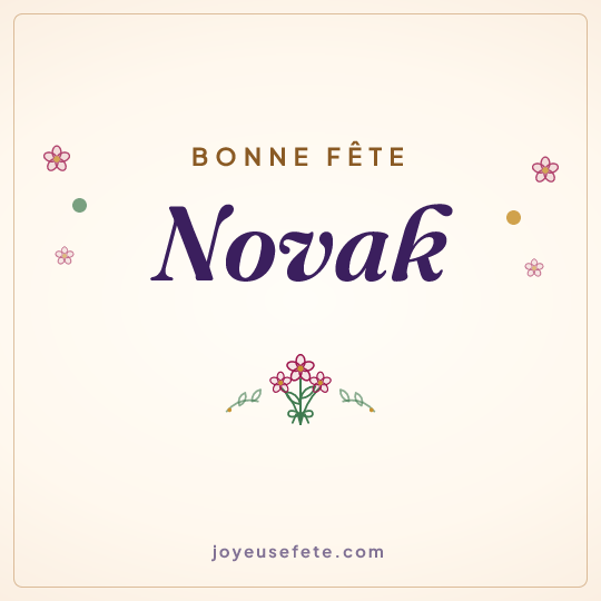 Image carrée « Bonne fête Novak » pour WhatsApp