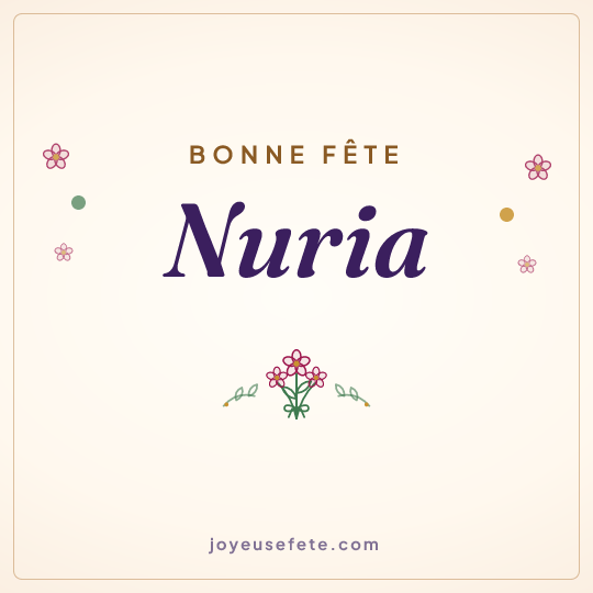 Image carrée « Bonne fête Nuria » pour WhatsApp
