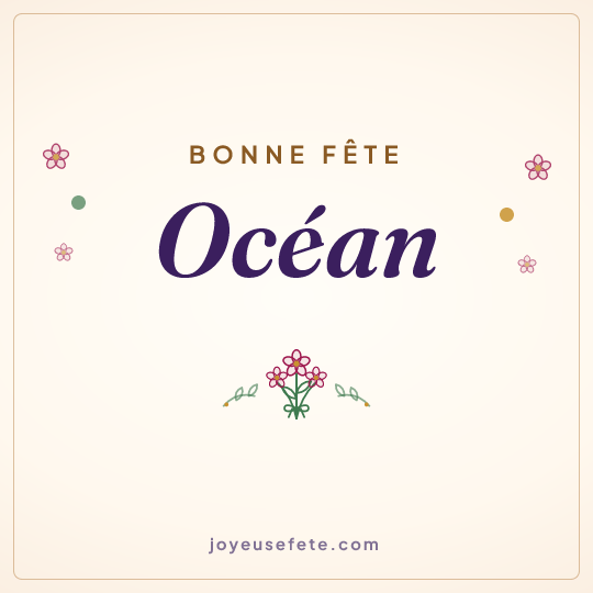 Image carrée « Bonne fête Océan » pour WhatsApp