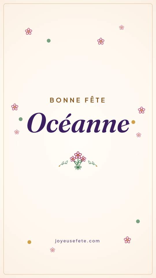 Image « Bonne fête Océanne » au format story