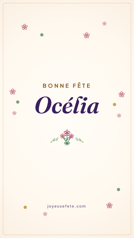 Image « Bonne fête Océlia » au format story