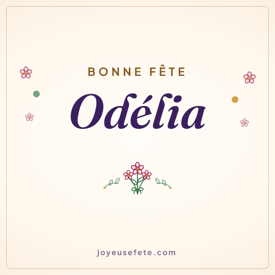 Image carrée « Bonne fête Odélia » pour WhatsApp